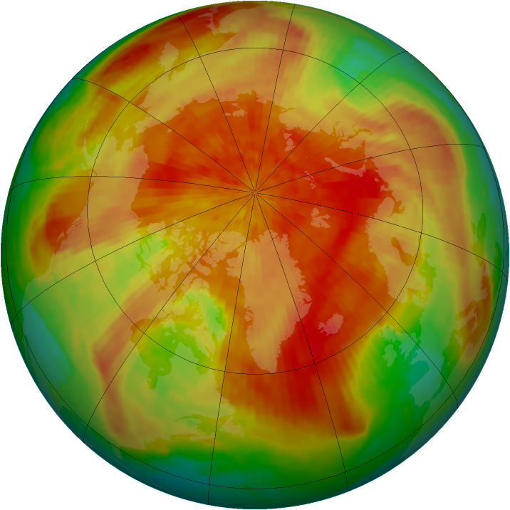 Arctic ozone map for 01 April 2001